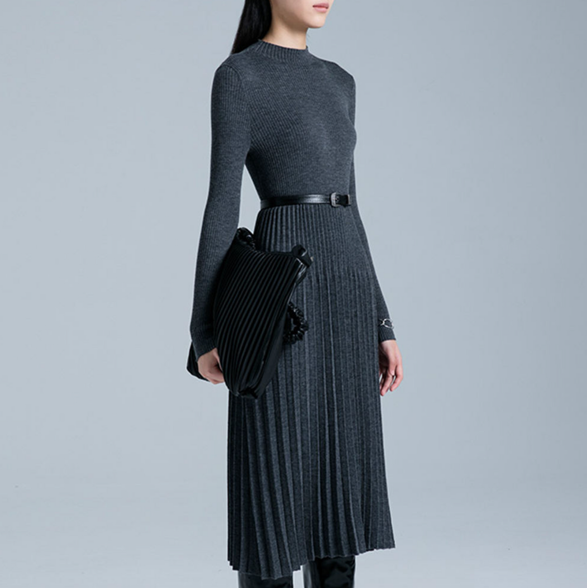 GUOOU Women’s Custom Fashion Wool Sweater Dress
