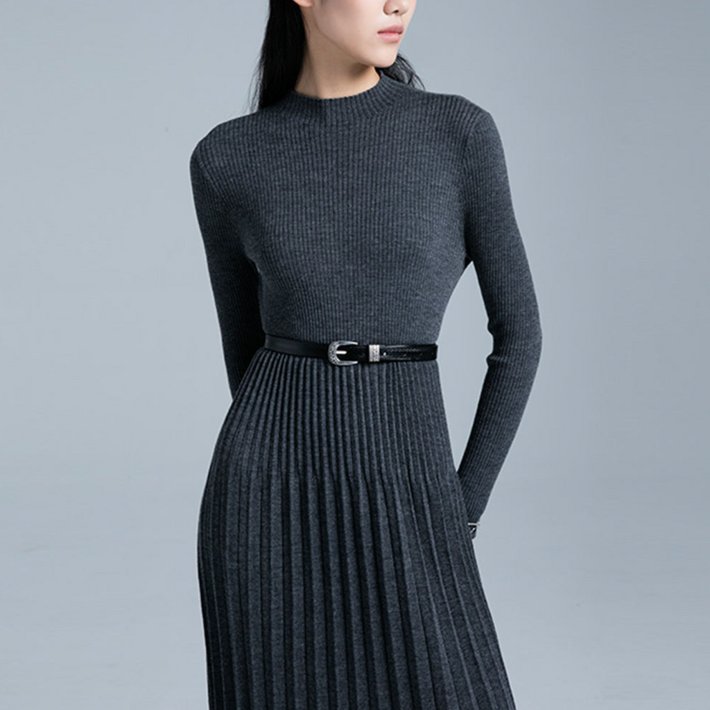 GUOOU Women’s Custom Fashion Wool Sweater Dress