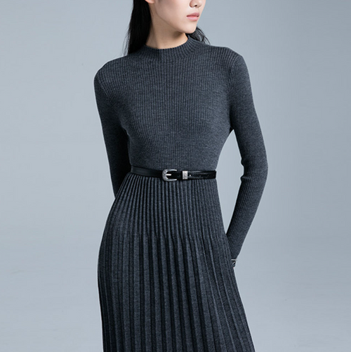 GUOOU Women’s Custom Fashion Wool Sweater Dress
