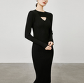 GUOOU Women’s Wool-Blend Cut-Out Sweater Dress