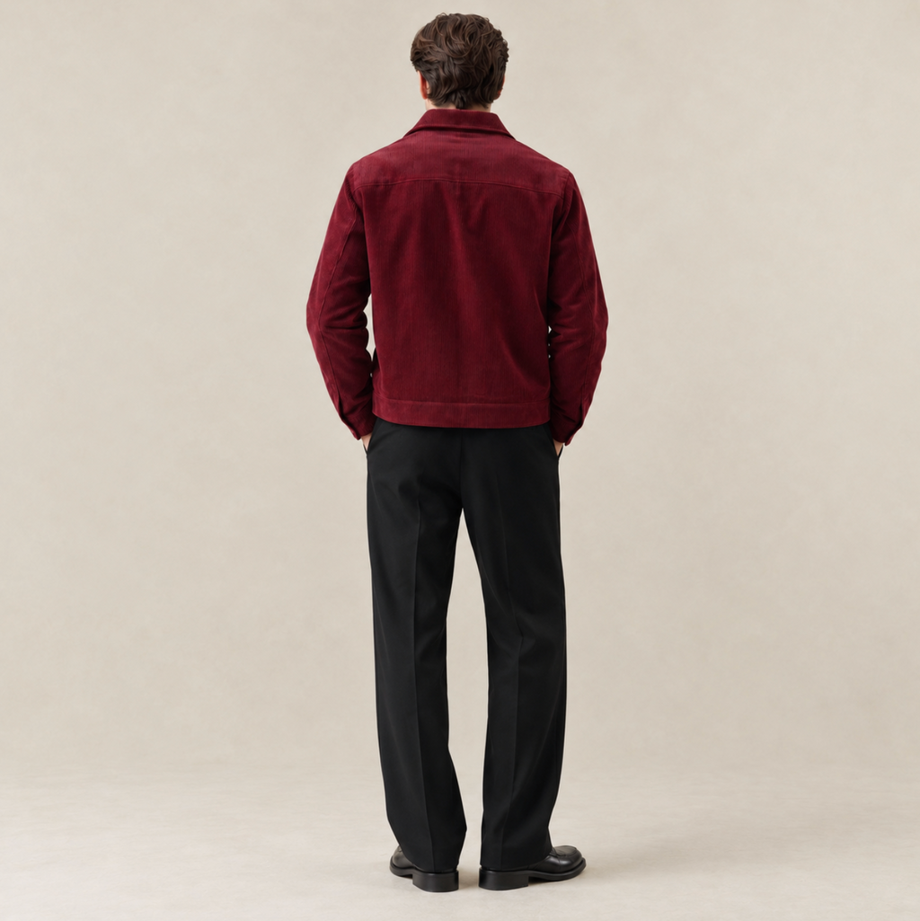 Men's 100% Cotton Corduroy Harrington Jacket