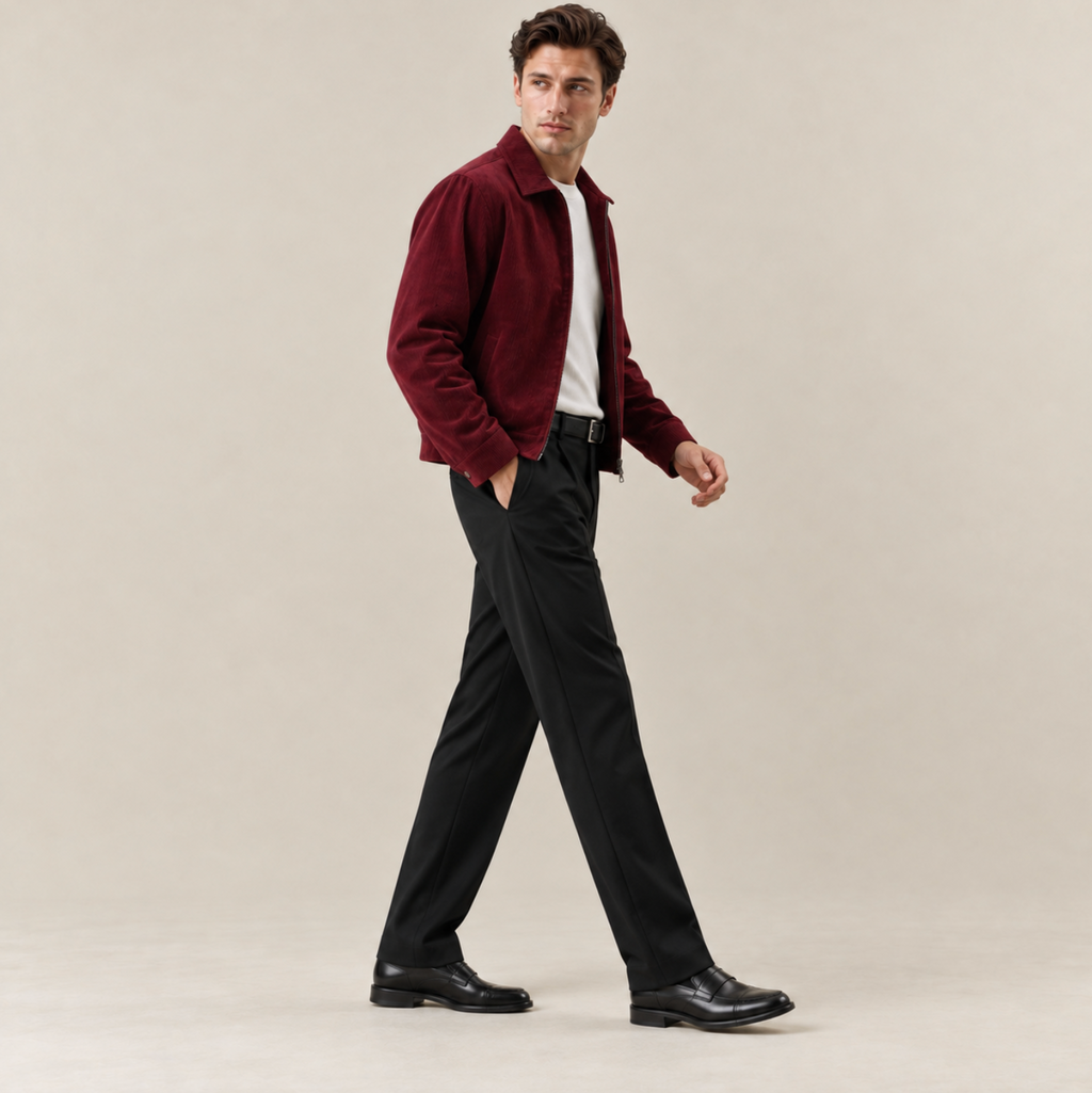 Men's 100% Cotton Corduroy Harrington Jacket