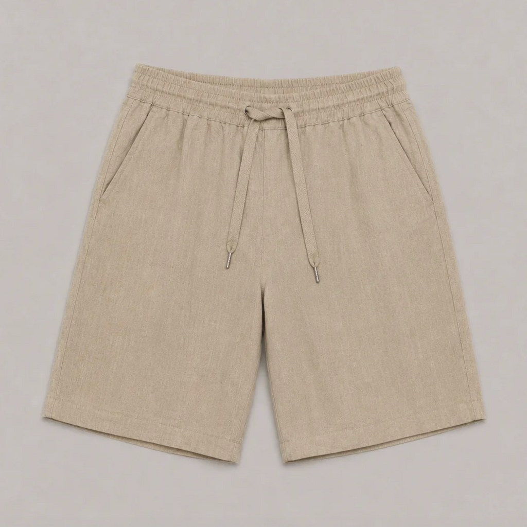 Men's Casual Cotton Linen Drawstring Shorts