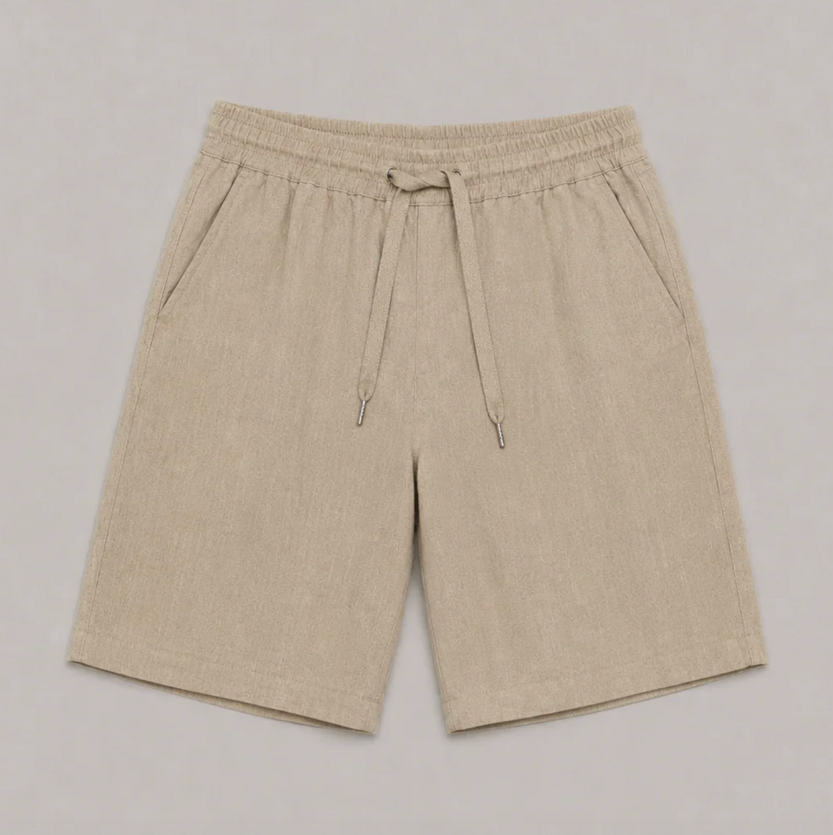 Men's Casual Cotton Linen Drawstring Shorts