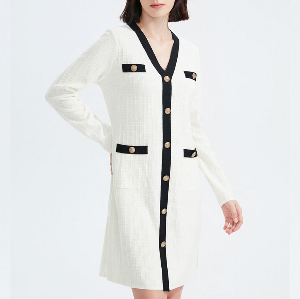 Women’s Casual V-Neck A-Line Knit Dress