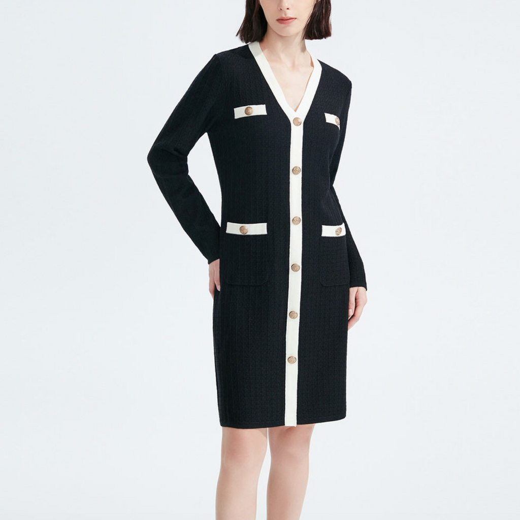 Women’s Casual V-Neck A-Line Knit Dress