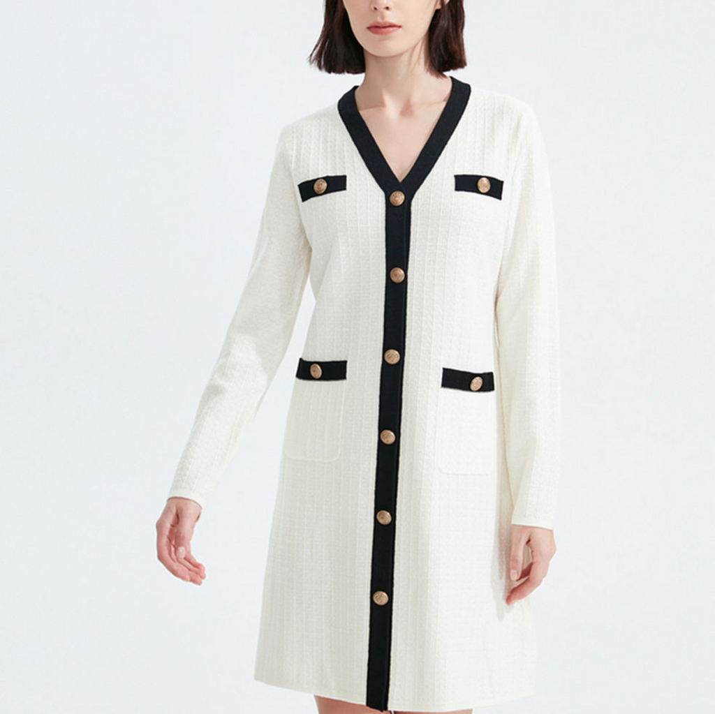 Women’s Casual V-Neck A-Line Knit Dress